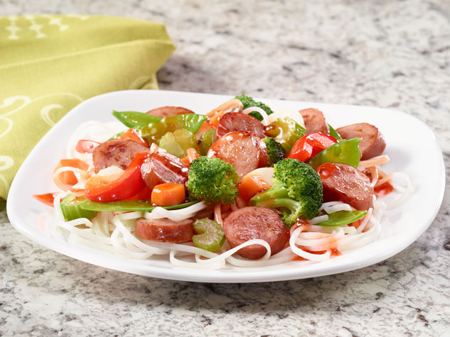 Sweet and Sour Smoked Sausage Stir Fry - Eckrich